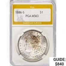 1886-S Morgan Silver Dollar PGA MS63