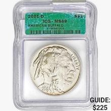 2001-D 1oz. Silver Buffalo Dollar ICG MS69