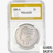 1895-S Morgan Silver Dollar PGA AU55