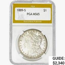 1889-S Morgan Silver Dollar PGA MS65