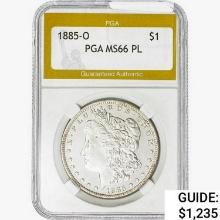 1885-O Silver Trade Dollar PGA MS66 PL