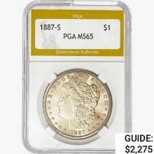 1887-S Morgan Silver Dollar PGA MS65