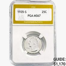 1935-S Washington Silver Quarter PGA MS67