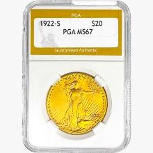 1922-S $20 Gold Double Eagle PGA MS67