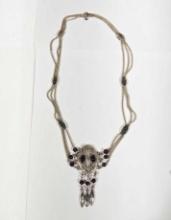 Antique Sterling Silver Garnet Necklace