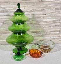 Vintage Empoli Glass Stacking Christmas Tree & More