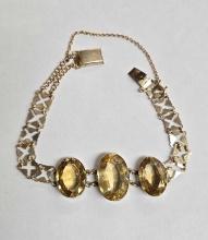 Antique 14k Gold Citrine Bracelet