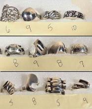12 Sterling Silver Rings