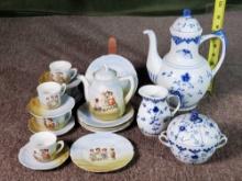 Bing & Grondhal Butterfly 3 pc Coffee Sert and Germany 16 pc Child's Tea Set
