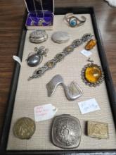 Vintage Sterling Silver Jewelry and Snuff/Pill Boxes