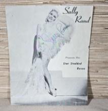 Vintage Signed Sally Rand Booklet