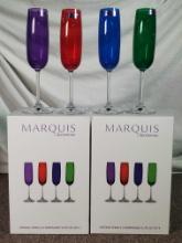 Set of 8 Waterford Marquis Vintage Jewels Flutes ( 2 Boxes of 4)