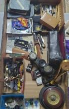 Case Lot Of Collectibles Clock, Watches, Military, Drafting, Knives, Lighters And More