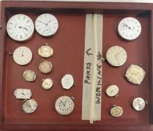 Lot Of 6 Working Watch Movements And 11 For Parts Or Restoration Watch Movements