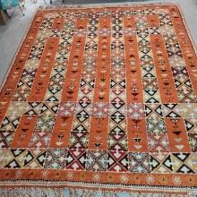 Large Used Moroccan Mid Century Modern Room Size Carpet / Rug