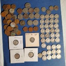 Misc US Coins with Silver Mercury, Roosevelt, Seated Liberty and Barber Dimes and Lots More