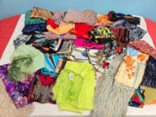30+ Pre-Owned Scarves Incl. Lots of Silk with Fringe