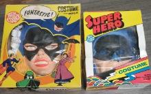 2 Used Vintage Ben Cooper Halloween Bat Girl & Bat Man