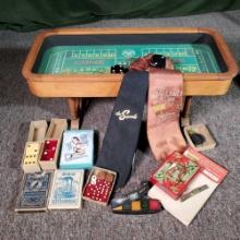Collection Of Las Vagas Style Games, Bar Top Wilbur Clark's Desert Inn Craps Table And More