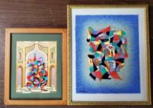 Two Framed Anatole Krasnyansky Serigraphs In Colors On Woven Paper