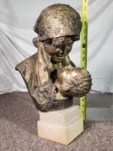 Signed A. Merente "Maternita" Bronze Mother And Child Sculpture
