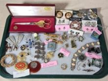 Tray of Vintage Jewelry Incl. Sterling Silver
