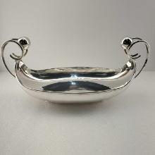 Sculptural Signed C. Zurita Footed Sterling Silver Modernist Two Ball Bowl
