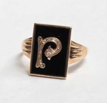 Vintage 10k Gold Initial Ring