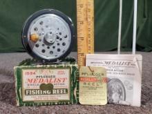 Pflueger Medalist Fly Reel No 1594 With Box and Papers (Rare Left Hand Wind