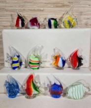 12 Art Glass Fish