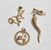4 Gold Charms and Pendants