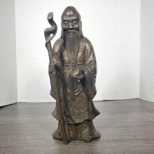 Bronze Shou Lao Longevity Deity Figure Early 20th Century
