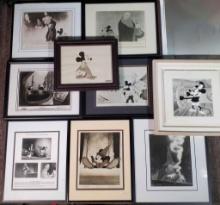 9 Walt Disney Studios Mickey Mouse Theme Movie Promo Release Photos and Serigraph Framed Art