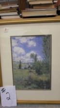 monet prints, two framed images by the famous artist 22x18