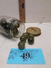 Vintage Marbles in Ball Jar
