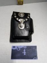 Vintage Black Leather Studded Cigarette Case