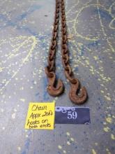 Chain, Appx 20ft, hooks on both end