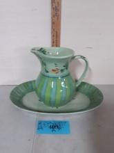 Ceramic Pitcher and Tray