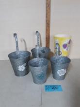 Decorative Tin Planters, Butterfly vase