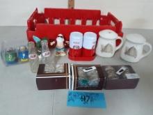 Salt and Pepper Lot , Napkin Rings, Coke Crate