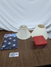 Lamp Shades, American Flag, Ceramic Box