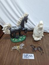 Ceramic Wolf HEad, Horse Statue, Horse Ornaments