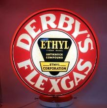 Derby's Flex Gas Ethyl Gas Pump Globe w/ Red Ripple Body
