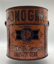 1920's Monogram 5lb Grease Can