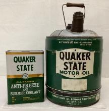 Quaker State 5 Gallon and 1 Gallon Cans