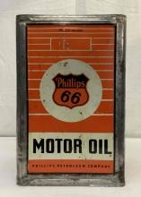 1930's Phillips 66 Five Quart Square Oil Can