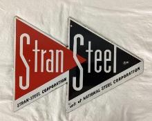 1959 Stran-Steel Die-Cut Porcelain Sign