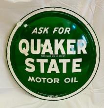 Quaker State Motor Oil Button Sign