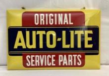 NOS Original Auto-Lite Service Double Sided Metal Sign