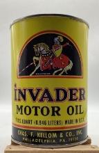 Invader Motor Oil Quart Can w/ Horse and Knight